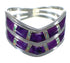 Silver Magenta Turquoise And Opal Inlay Ring Size 6-1/4 AX54013